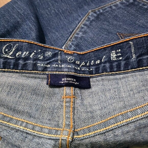 LEVI’S Capital E Hesher Blue Jeans Men’s size 39x33 (tag 38) USA - Picture 2 of 16